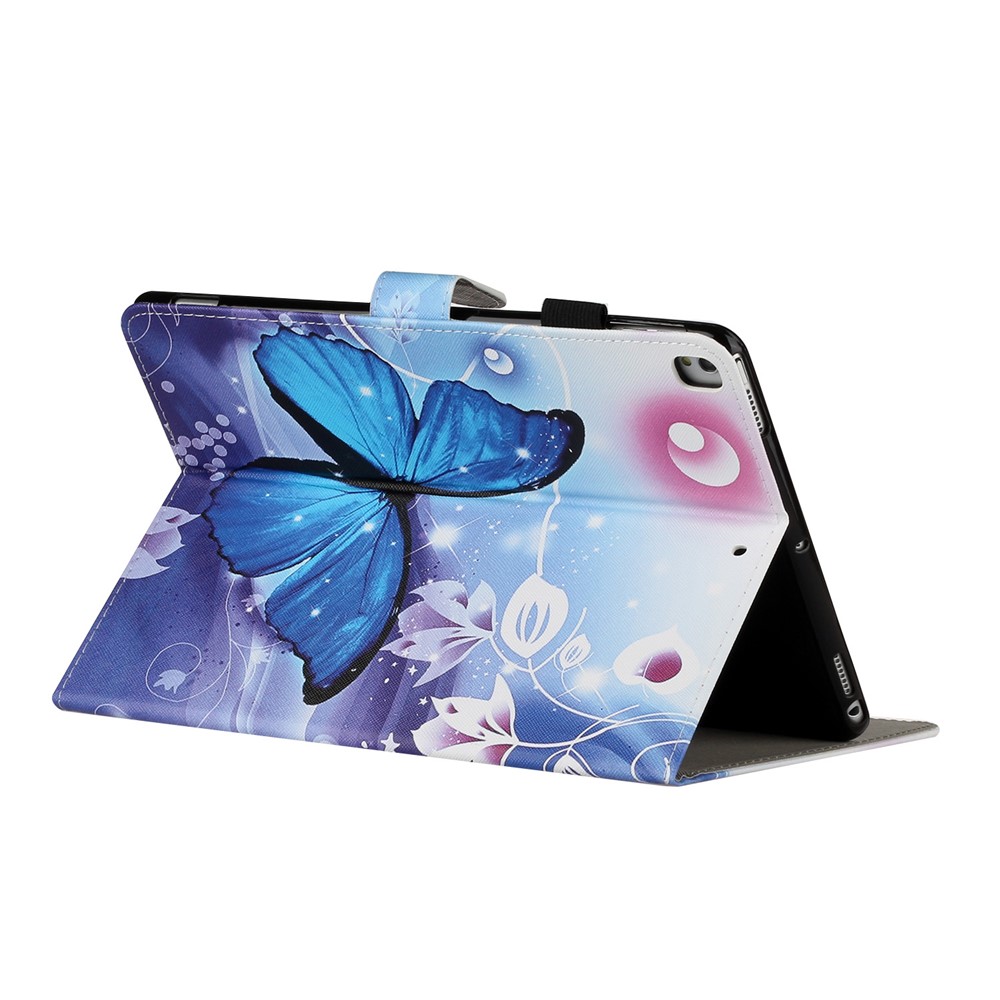 Pattern Printing Stand Leather Card Holder Case for iPad 10.2 (2020)(2019)/Air 10.5 inch (2019) - Blue Butterfly-4