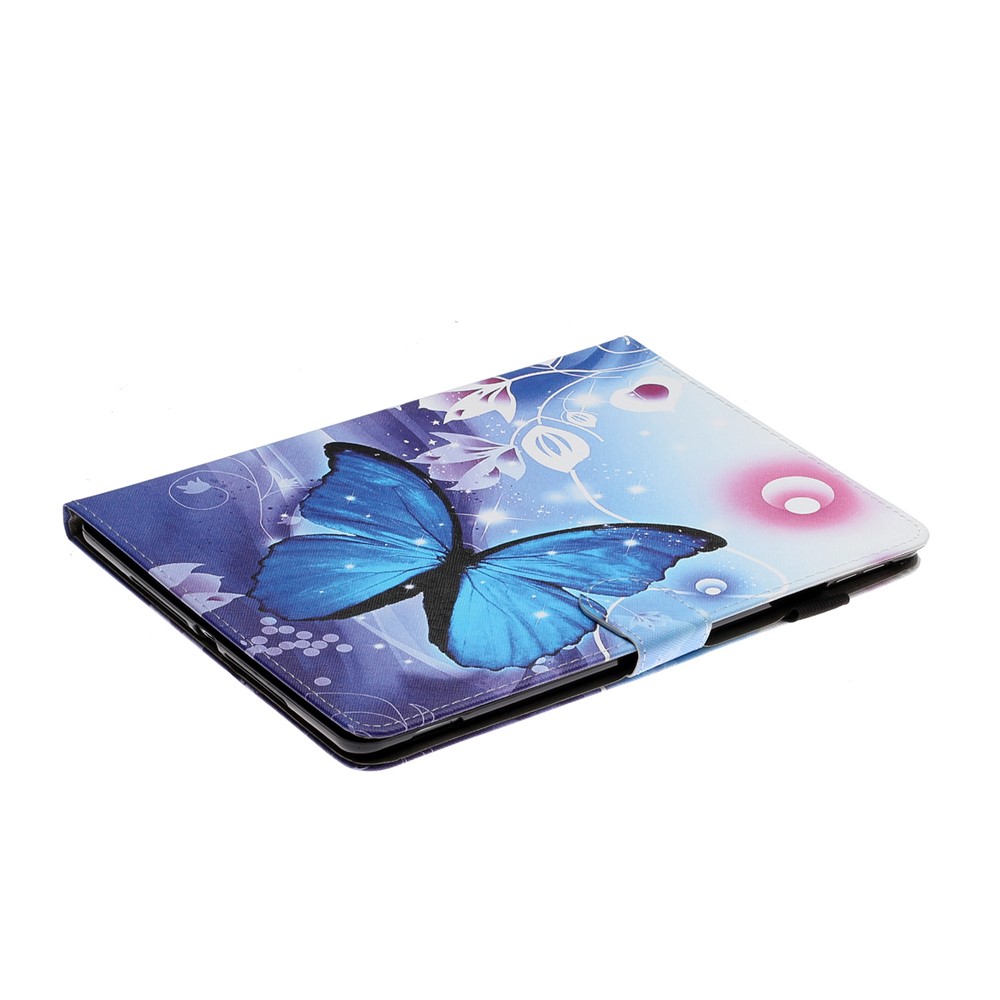 Estuche Para Tarjetas de Cuero de Soporte de Impresión de Patrones Para Ipad 10.2 (2021)/(2020)/(2019)/aire 10.5 Pulgadas (2019) - Mariposa Azul