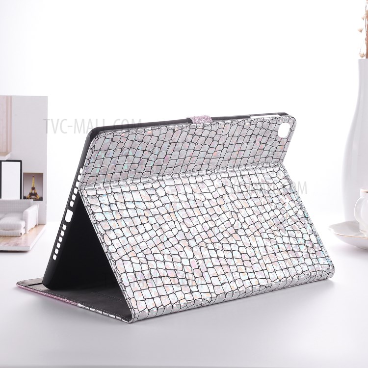 Glittery Powder Splicing Card Slot Leather Tablet Case for iPad Mini/Mini 2/Mini 3/Mini 4/Mini (2019) 7.9 inch - Pink-12