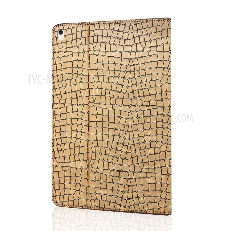 Crocodile Texture Flash Powder Leather Stand Tablet Case with Card Slots for iPad 10.2 (2020)(2019) / iPad Air 10.5-inch (2019) - Gold-2