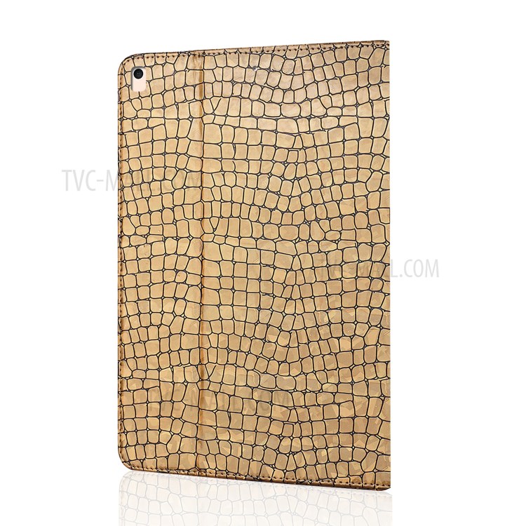 Crocodile Texture Flash Powder Stand Case de Tableta Con Ranuras Para Tarjetas Para Ipad 10.2 (2021)/(2020)/(2019) / Ipad Air 10.5 Pulgadas (2019) - Oro-2