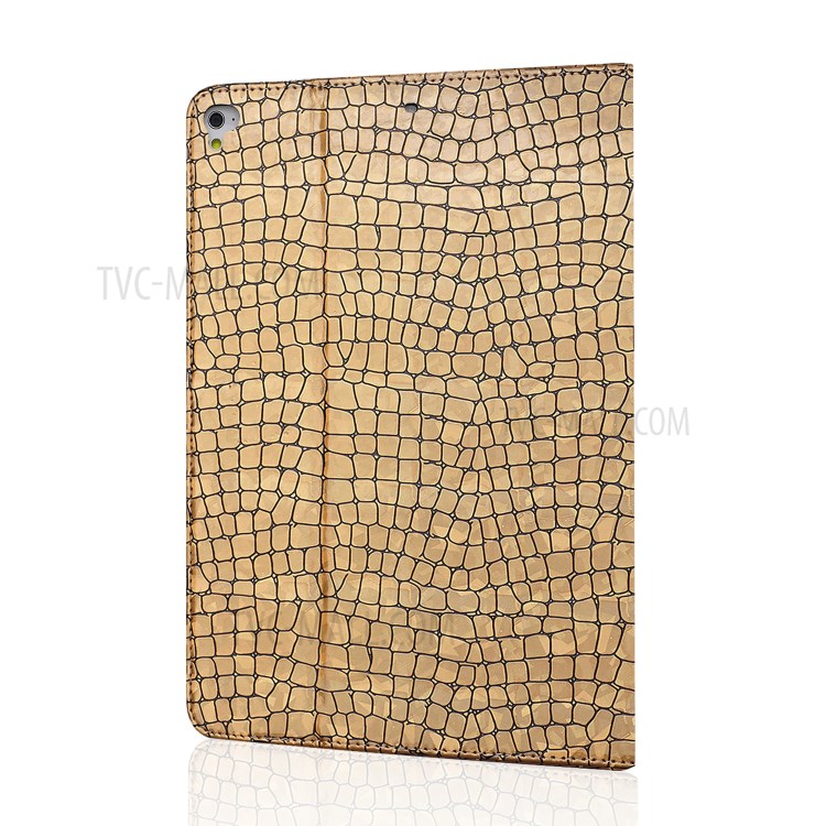 Crocodile Skin Flash Powder Leather Tablet Case for iPad 9.7-inch (2018) / 9.7-inch (2017) / Pro 9.7 inch (2016) / Air 2 / Air (2013) - Gold-2