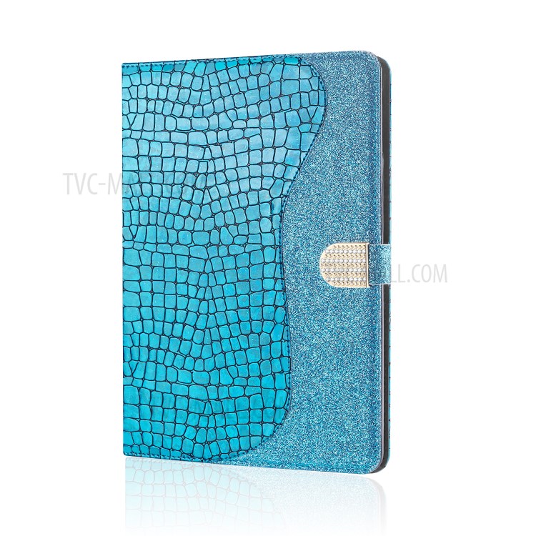 Crocodile Skin Flash Powder Leather Tablet Case for iPad 9.7-inch (2018) / 9.7-inch (2017) / Pro 9.7 inch (2016) / Air 2 / Air (2013) - Blue-1