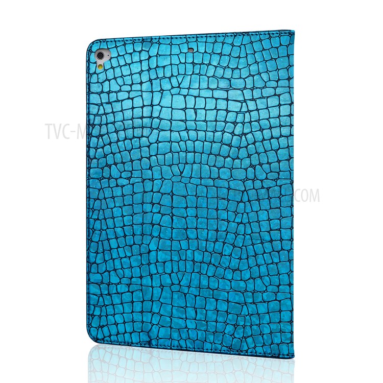 Crocodile Skin Flash Powder Leather Tablet Case for iPad 9.7-inch (2018) / 9.7-inch (2017) / Pro 9.7 inch (2016) / Air 2 / Air (2013) - Blue-2