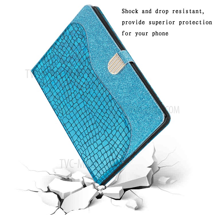 Crocodile Skin Flash Powder Leather Tablet Case for iPad 9.7-inch (2018) / 9.7-inch (2017) / Pro 9.7 inch (2016) / Air 2 / Air (2013) - Blue-7