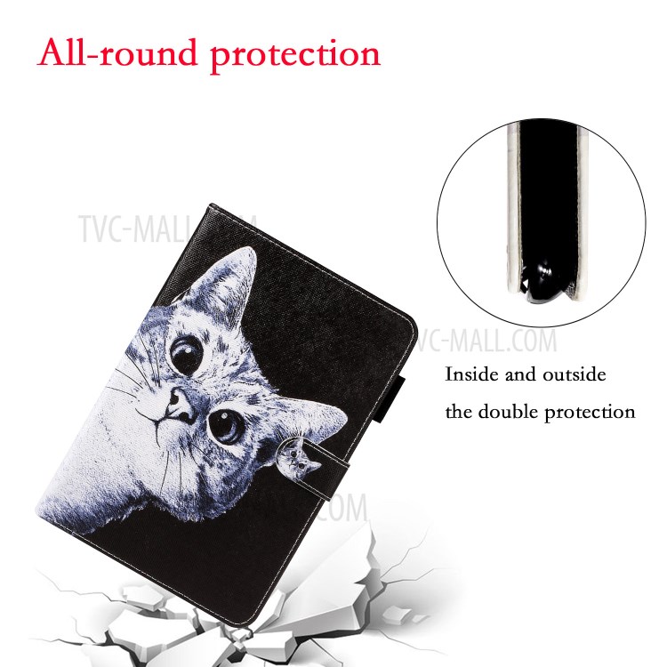 Pattern Printing Leather Wallet Case for iPad mini (2019) 7.9 inch - Cat-4