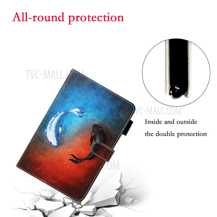 Pattern Printing Leather Wallet Case for iPad mini (2019) 7.9 inch - Fish-4
