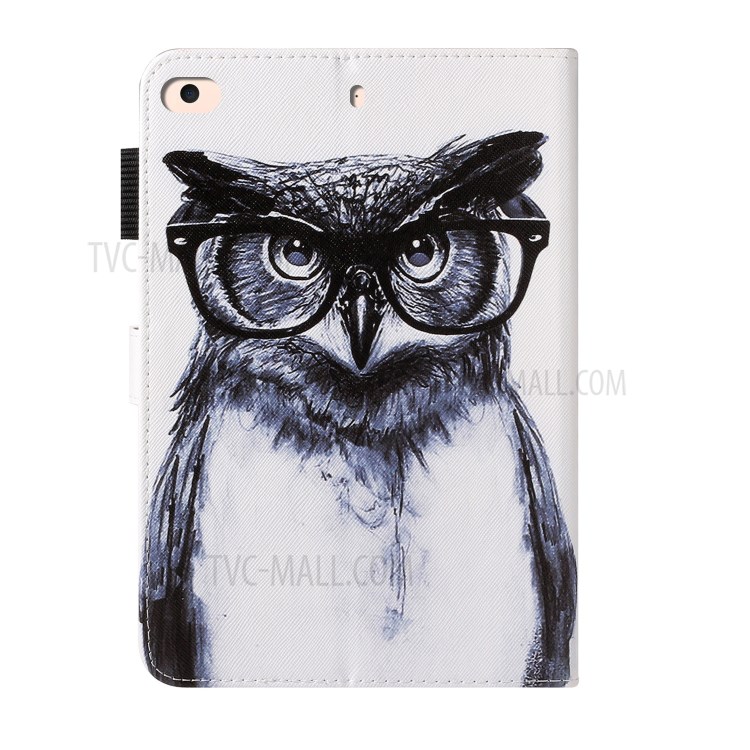 Pattern Printing Leather Wallet Case for iPad mini (2019) 7.9 inch - Owl-2