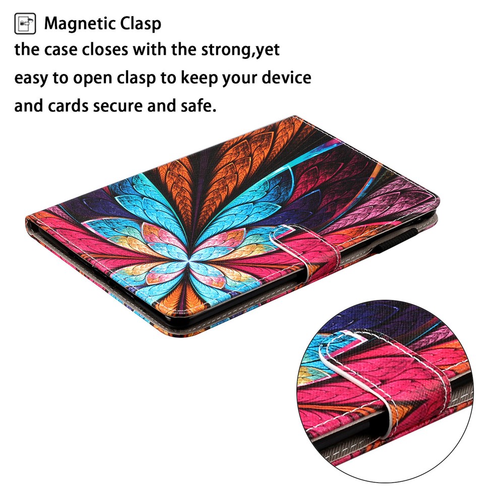 Pattern Printing Leather Wallet Case for iPad mini (2019) 7.9 inch - Colorful Flower-2
