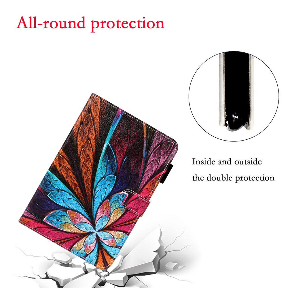 Pattern Printing Leather Wallet Case for iPad mini (2019) 7.9 inch - Colorful Flower-3