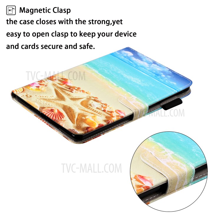 Pattern Printing Leather Wallet Case for iPad mini (2019) 7.9 inch - Starfish-3