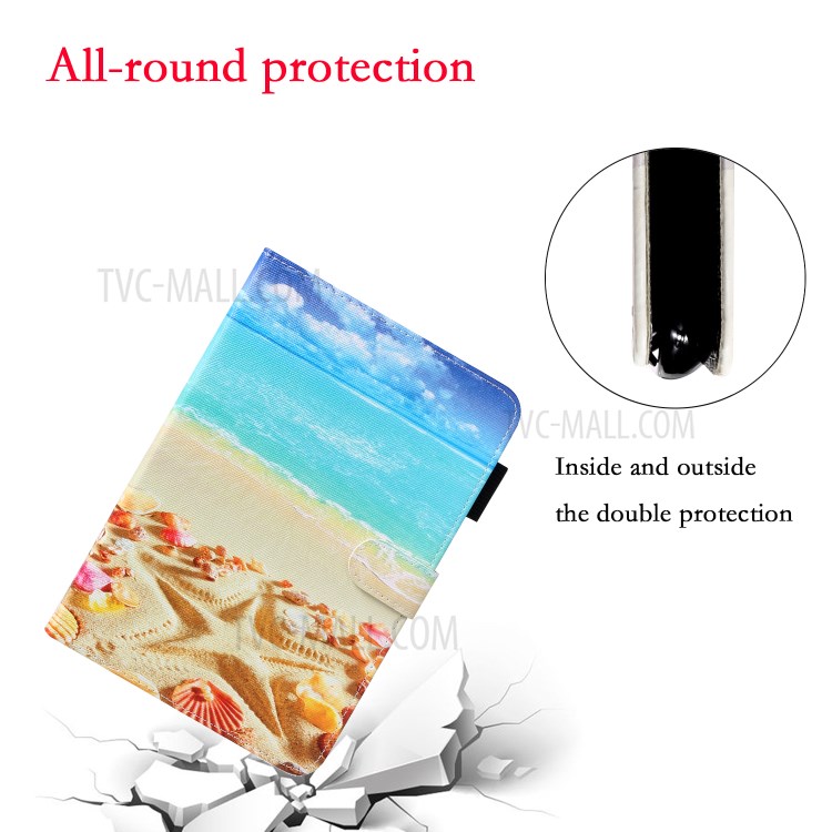Pattern Printing Leather Wallet Case for iPad mini (2019) 7.9 inch - Starfish-4