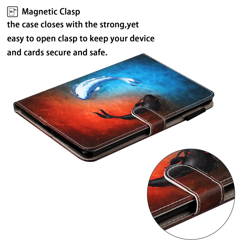 Pattern Printing Leather Wallet Case for iPad 9.7-inch (2018) / 9.7-inch (2017) / Pro 9.7 inch (2016) / Air 2 / Air (2013) - Fish-4