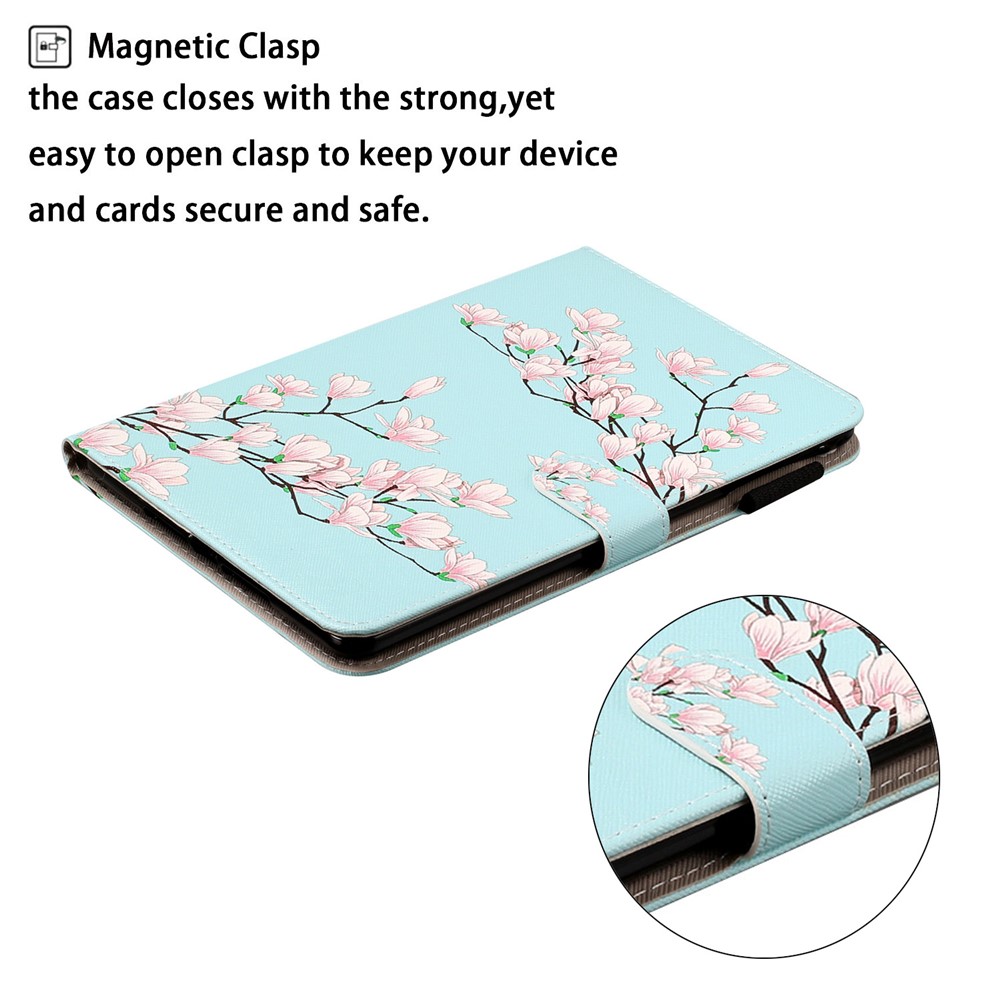 Pattern Printing Leather Wallet Case for iPad 9.7-inch (2018) / 9.7-inch (2017) / Pro 9.7 inch (2016) / Air 2 / Air (2013) - Plum Blossom-4