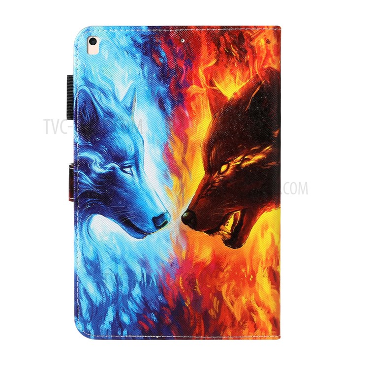 Pattern Printing Leather Wallet Stand Case for iPad 10.2 (2020)(2019) / Air 10.5 inch (2019) - Wolf-2