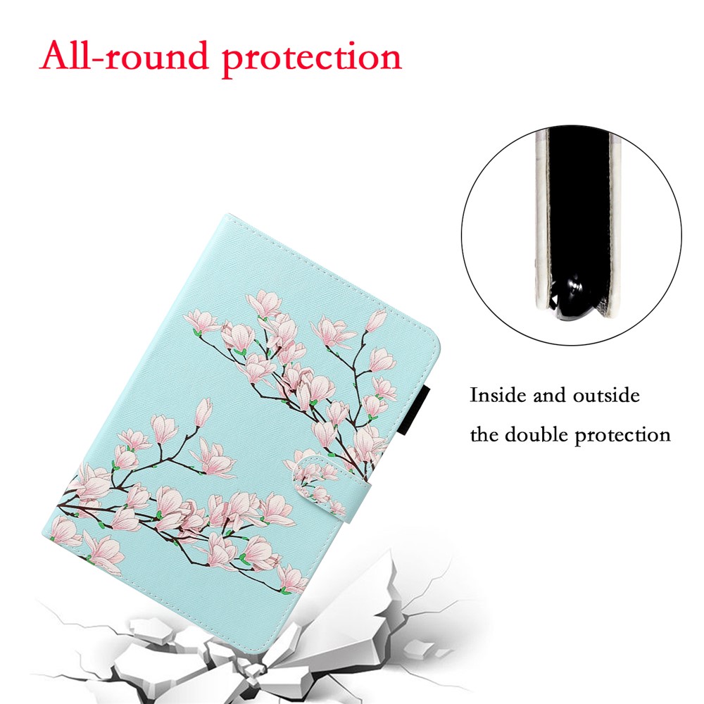 Pattern Printing Leather Wallet Stand Case for iPad 10.2 (2020)(2019) / Air 10.5 inch (2019) - Plum Blossom-4