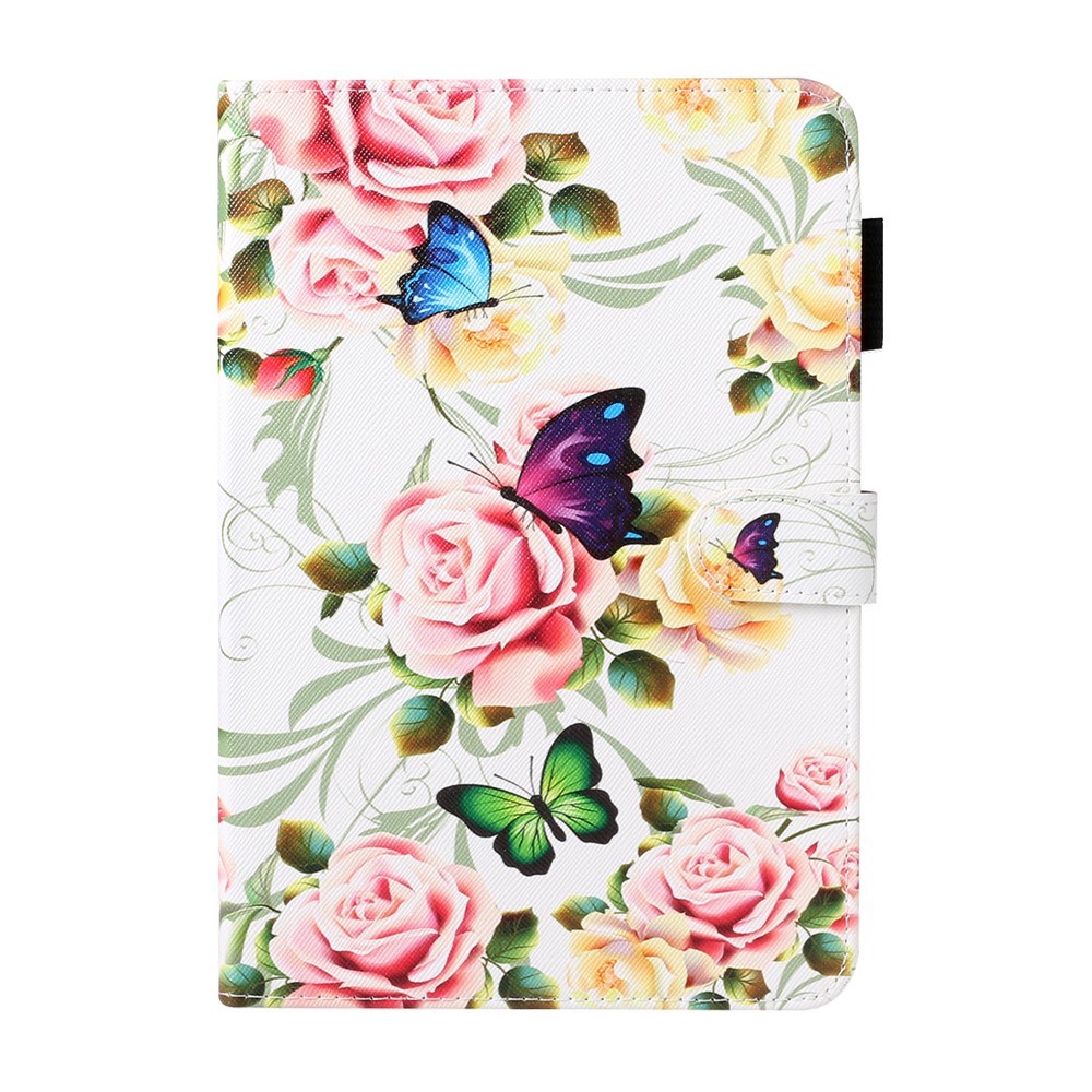 Pattern Printing Leather Wallet Stand Case for iPad 10.2 (2020)(2019) / Air 10.5 inch (2019) - Pink Flower-1