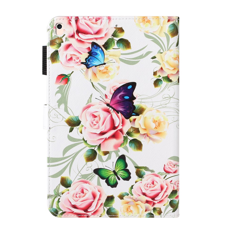 Pattern Printing Leather Wallet Stand Case for iPad 10.2 (2020)(2019) / Air 10.5 inch (2019) - Pink Flower-2