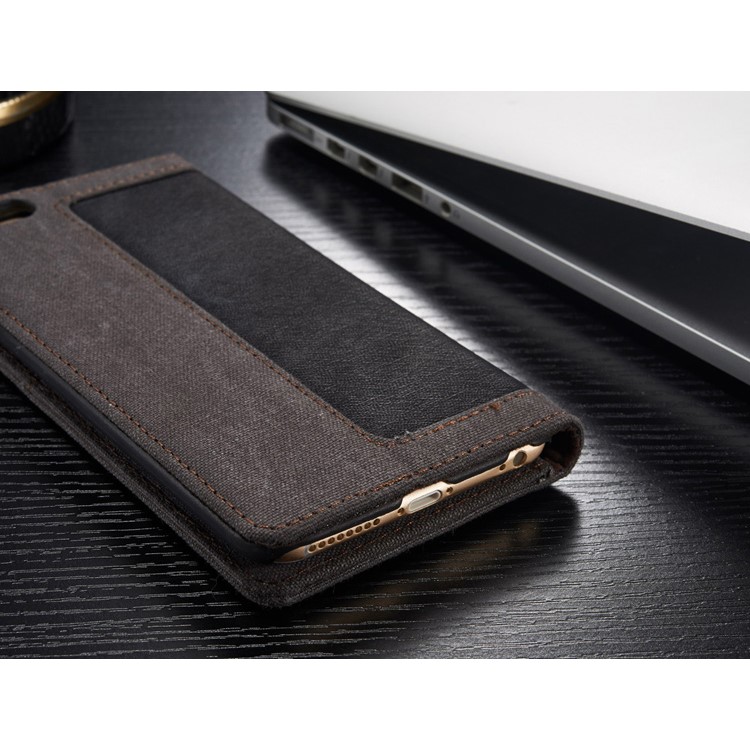 CASEME Canvas Skin Wallet Stand Leather Case for iPhone 6s 6 4.7 inch - Black-10