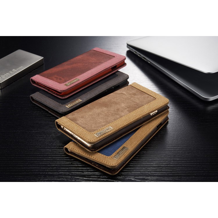 CASEME Canvas Skin Wallet Stand Leather Case for iPhone 6s 6 4.7 inch - Black-15