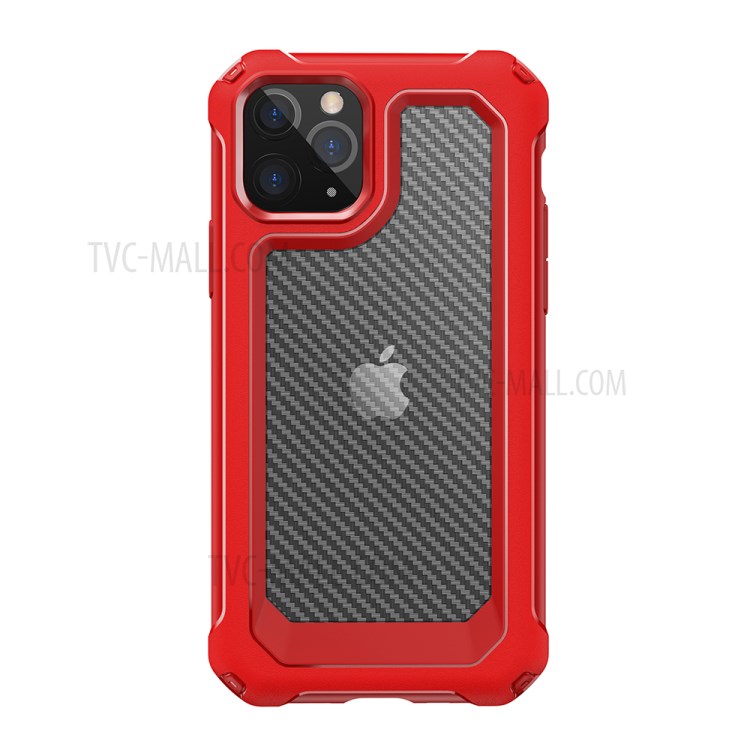Carbon Fiber Texture PC + TPU Hybrid Case for iPhone 11 Pro 5.8 inch - Red-2