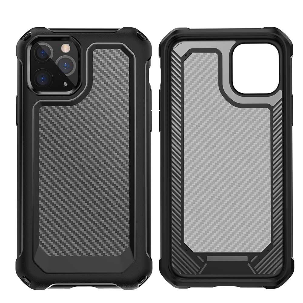 Carbon Fiber Texture PC + TPU Combo Case for iPhone 11 Pro Max 6.5 inch - Black-8