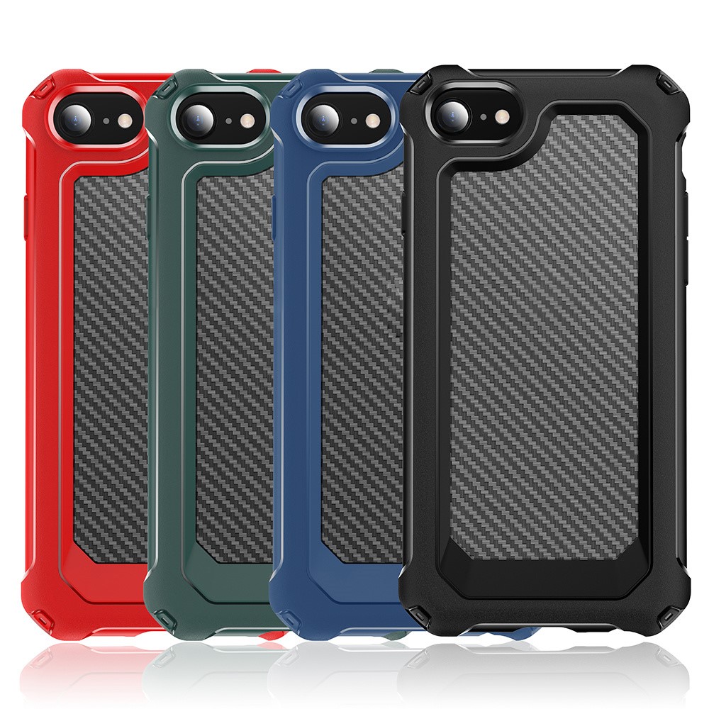 Carbon Fiber Texture PC + TPU Hybrid Phone Case for iPhone 7/8/SE (2nd Generation) - Green-2