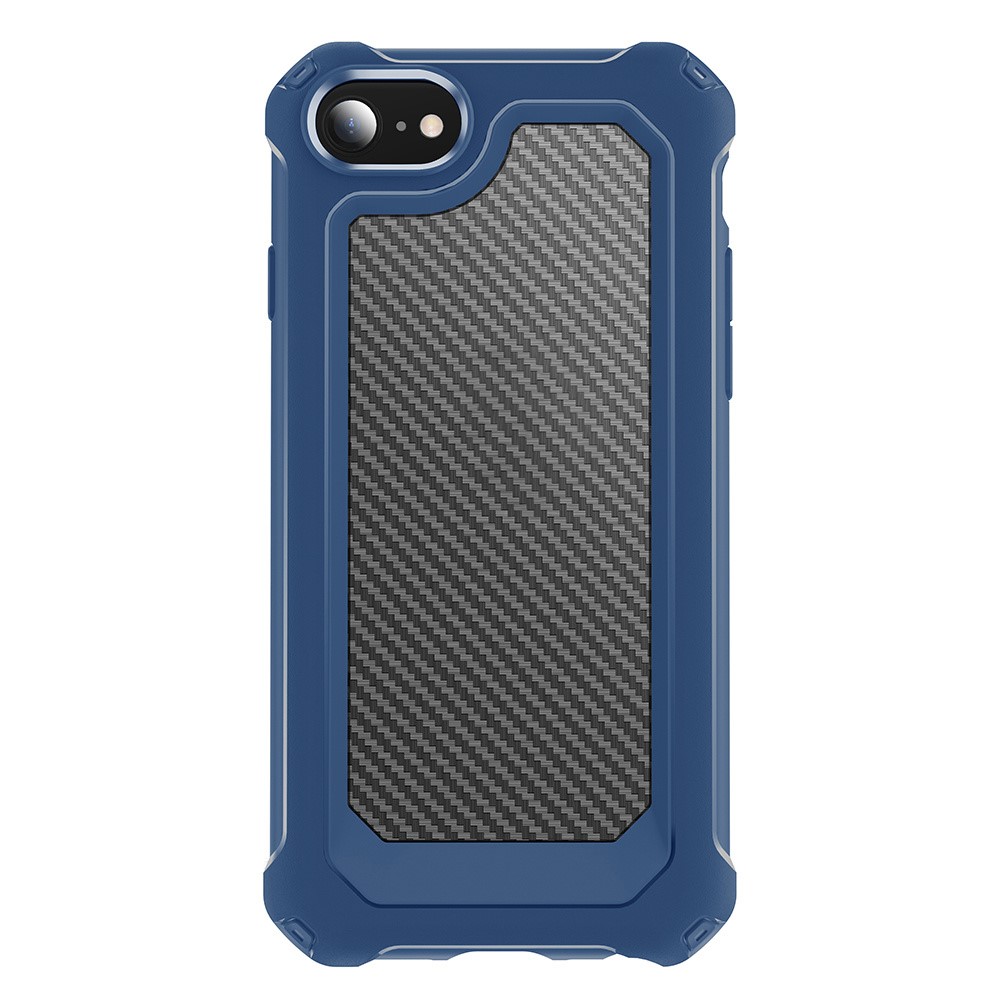 Carbon Fiber Texture PC + TPU Hybrid Phone Case for iPhone 7/8/SE (2nd Generation) - Blue-1