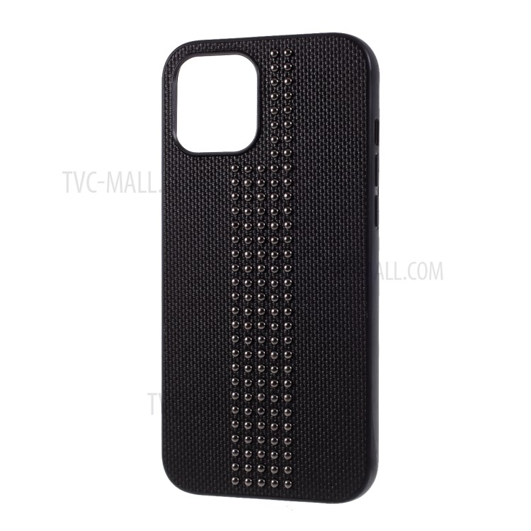 PU Leather Coated TPU PC Back Case for iPhone 12 Pro Max 6.7 inch - Black-7