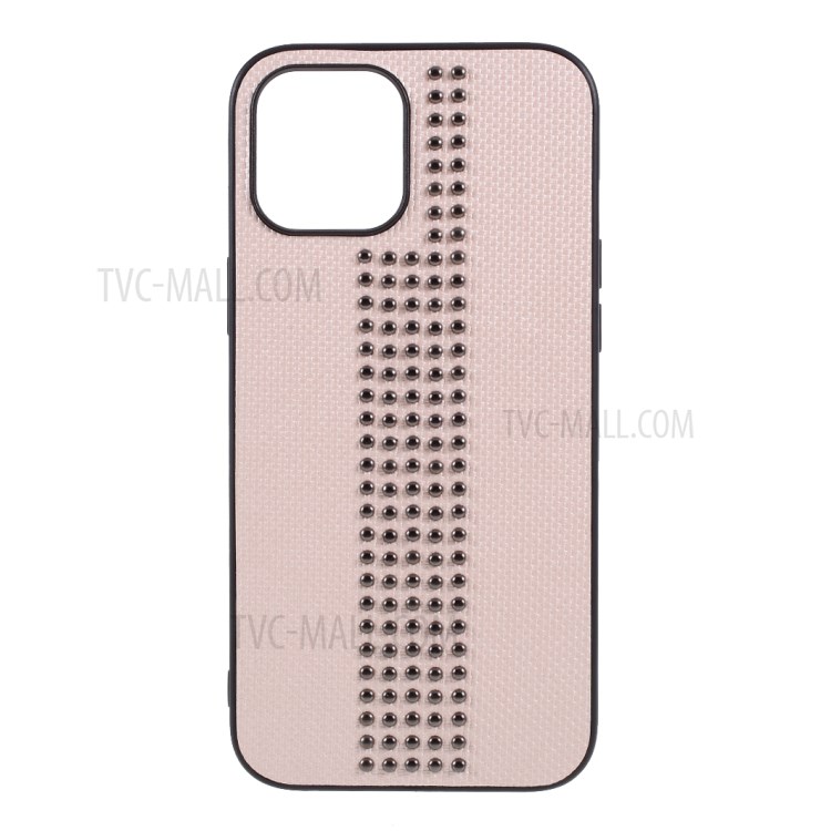 PU Leather Coated TPU PC Back Case for iPhone 12 Pro Max 6.7 inch - Beige-1