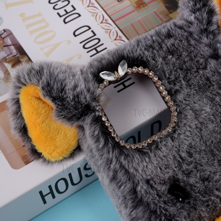 Pig Shaped Fur Coated Soft TPU Phone Cover Case for Apple iPhone 12 Pro Max 6.7 inch - Black-2