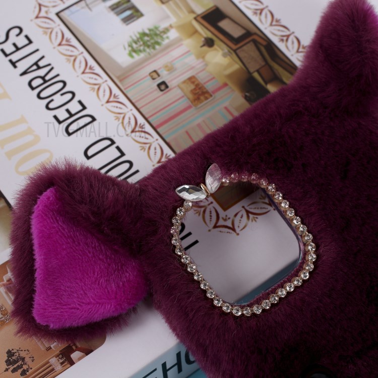Pig Shaped Fur Coated Soft TPU Phone Cover Case for Apple iPhone 12 Pro Max 6.7 inch - Purple-2