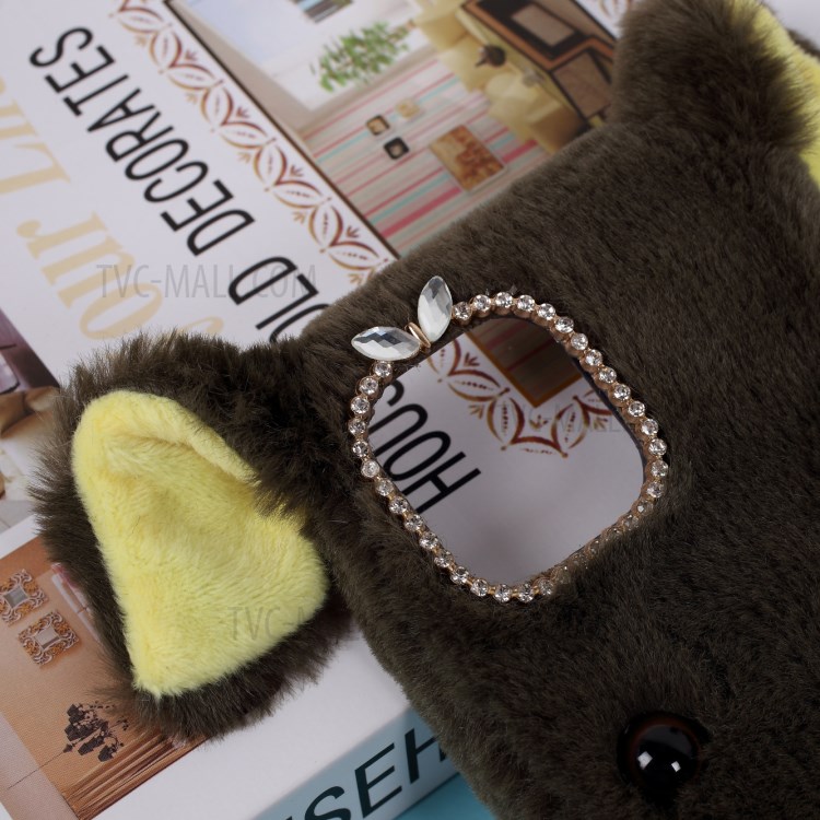 Pig Shaped Fur Coated Soft TPU Phone Casing Cover for Apple iPhone 12 5.4 inch - Green-2