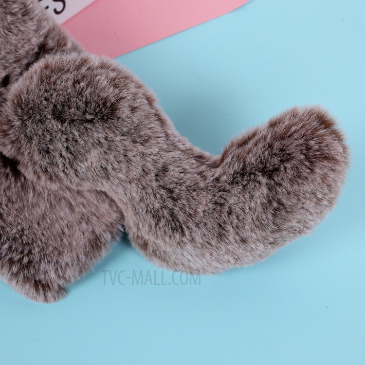 Mouse Shaped Fur Coated Soft TPU Cover for iPhone 12 5.4 inch - Coffee-3