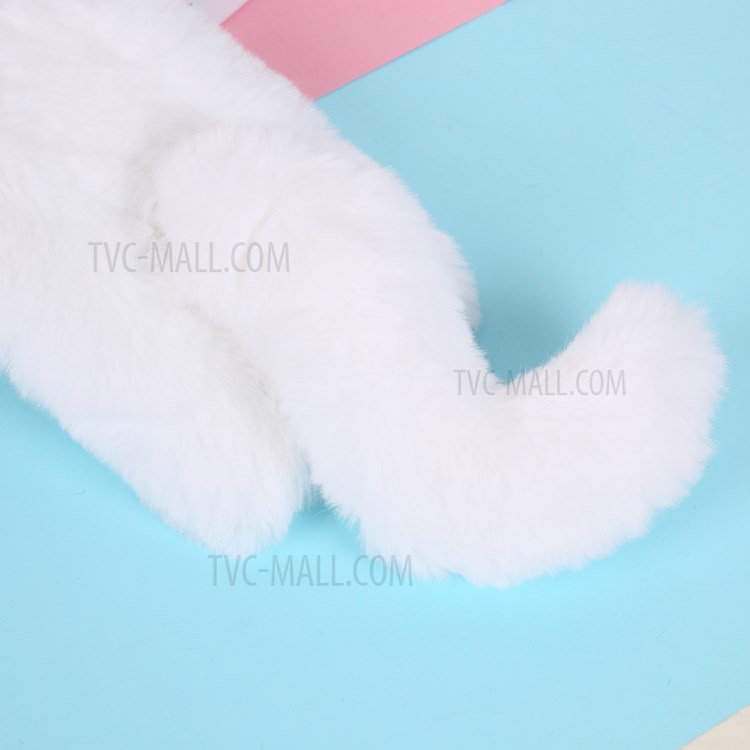 Mouse Shaped Fur Coated Soft TPU Cover for iPhone 12 5.4 inch - White-4