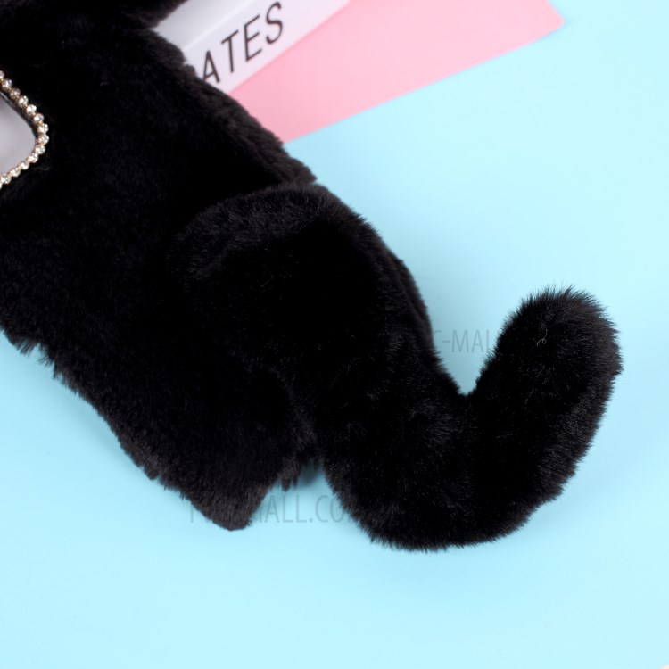 Mouse Shaped Fur Coated TPU Shell for iPhone 12 Max 6.1 inch - Black-3