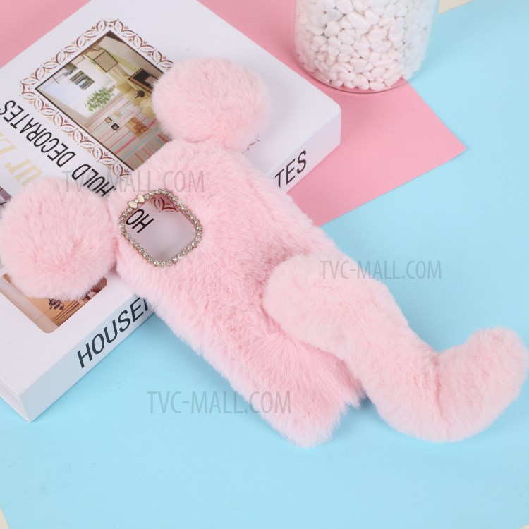 Mouse Shaped Fur Coated TPU Shell for iPhone 12 Max 6.1 inch - Pink-1