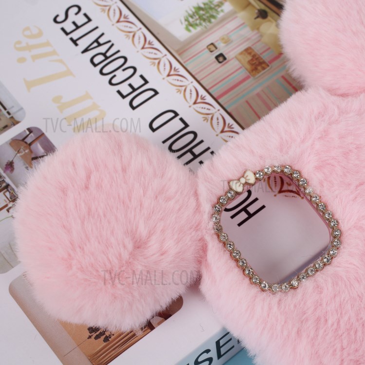 Mouse Shaped Fur Coated TPU Shell for iPhone 12 Max 6.1 inch - Pink-2