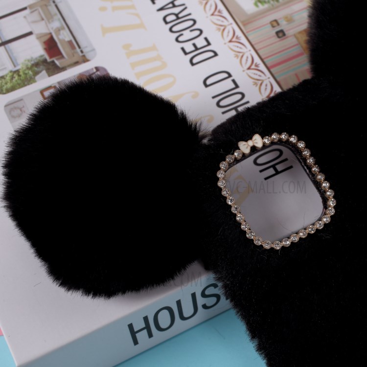 Mouse Shaped Soft Fur Coated TPU Protective Case for iPhone 12 Pro 6.1 inch - Black-2