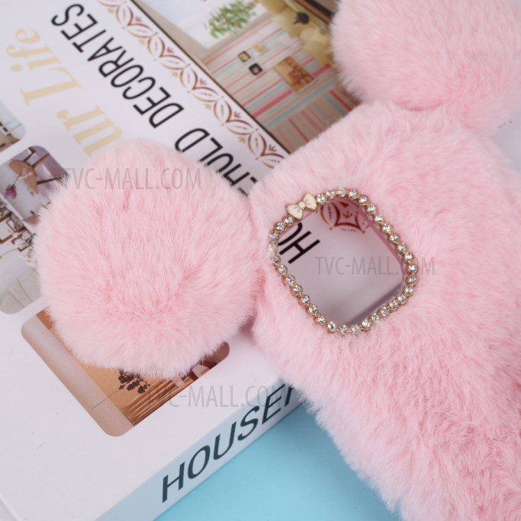 Mouse Shaped Fur Coated TPU Back Case for iPhone 12 Pro Max 6.7 inch - Pink-4