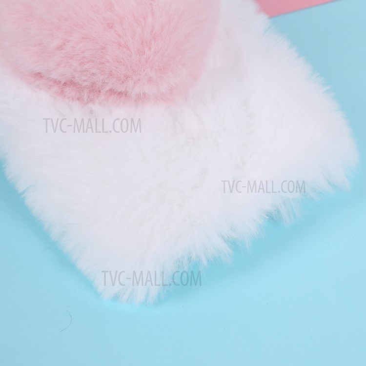Heart Decor Soft Fur Coated TPU Phone Case Shell for iPhone 12 Pro Max 6.7-inch - White-3
