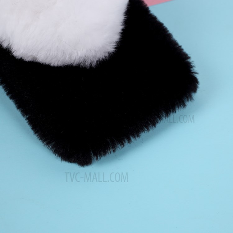 Heart Decor Soft Fur Coated TPU Phone Case Shell for iPhone 12 Max 6.1-inch - Black-3
