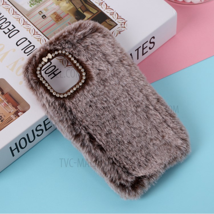Soft Fur Coated TPU Phone Case Shell for iPhone 12 Pro Max 6.7-inch - Brown-1