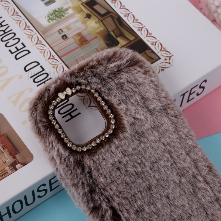 Soft Fur Coated TPU Phone Case Shell for iPhone 12 Pro Max 6.7-inch - Brown-2