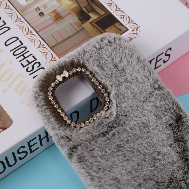 Soft Fur Coated TPU Phone Case Shell for iPhone 12 Pro 6.1-inch - Grey-2