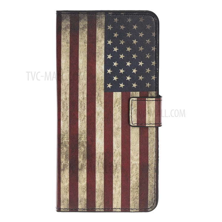 Pattern Printing PU Leather Wallet Stand Phone Cover for iPhone 12 Pro 6.1 inch - American Flag-2