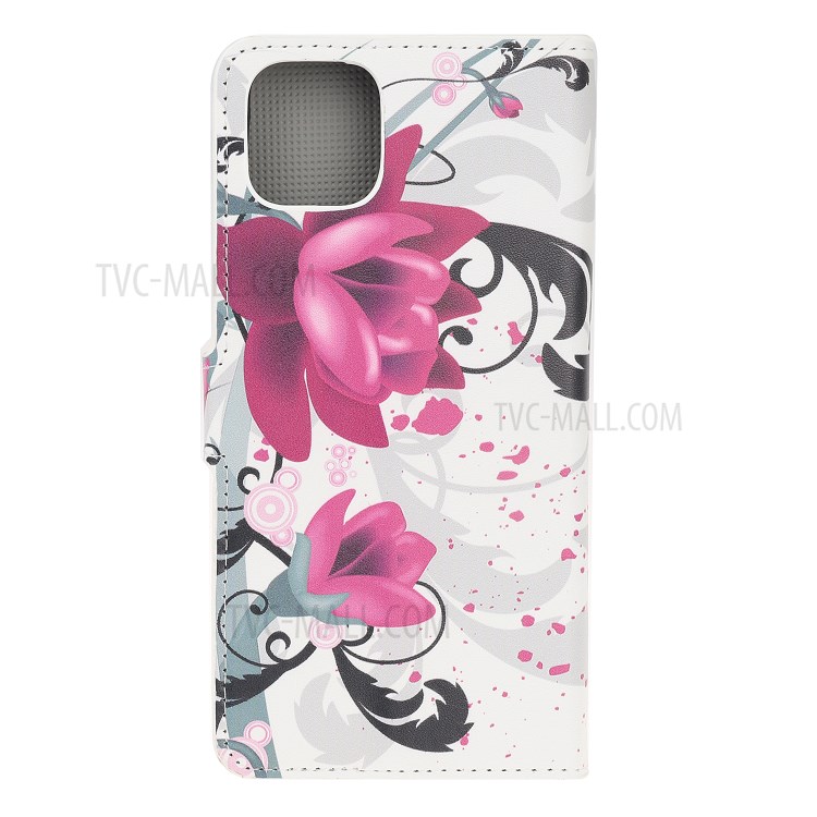 Pattern Printing PU Leather Wallet Stand Phone Cover for iPhone 12 Pro 6.1 inch - Kapok-3