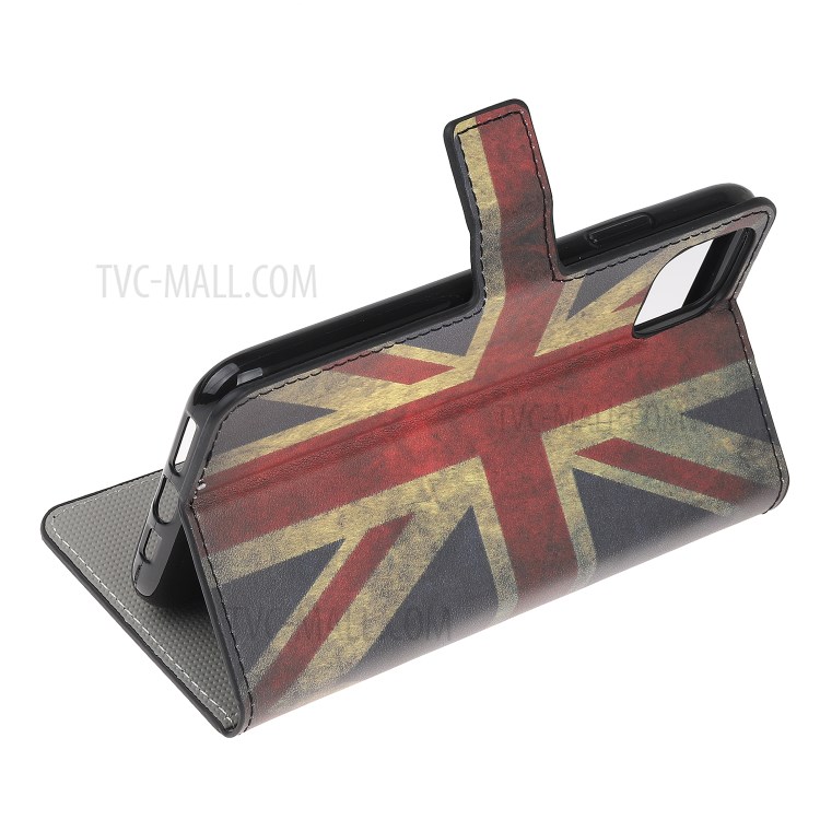 Pattern Printing Wallet Leather Phone Cover Case for iPhone 12 Pro Max 6.7-inch - UK Flag-4