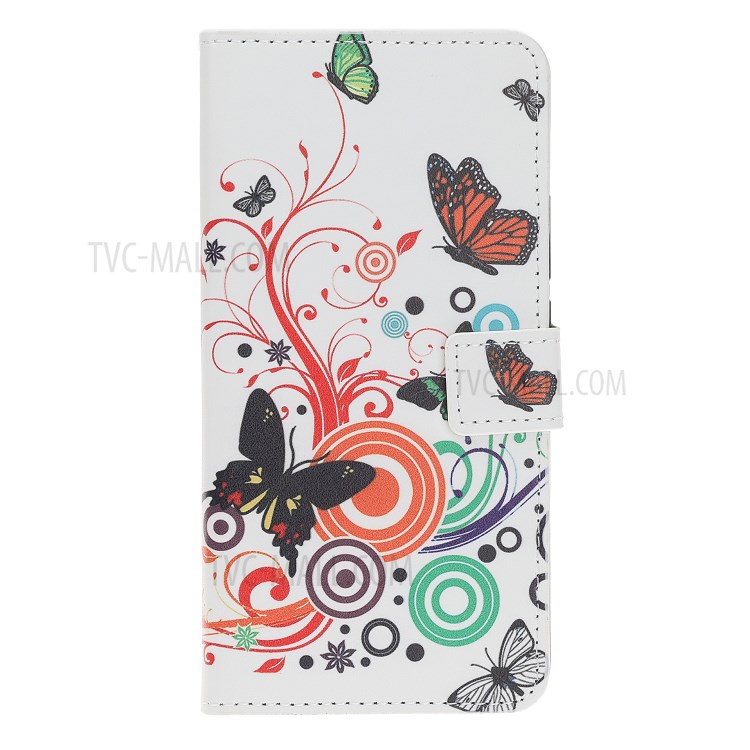 Pattern Printing Wallet Leather Phone Cover Case for iPhone 12 Pro Max 6.7-inch - Butterfly and Bubble-2