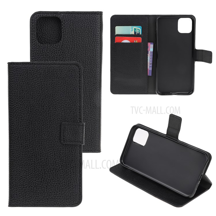 Litchi Skin Wallet Flip Leather Case for iPhone 12 Pro 6.1-inch-1